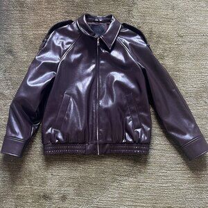 Zara Faux Leather Chocolate Bomber